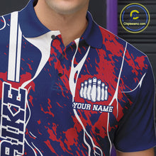 Load image into Gallery viewer, Custom Red,White And Blue Camo Strike Bowling Shirts, Patriotic Men Bowling Team Jerseys IPHW10610