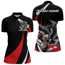 Load image into Gallery viewer, Custom Black And Red Eagle Bowling Women Quarter-Zip Shirts, Eagle Bowling Team Jerseys IPHW8732