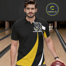 Load image into Gallery viewer, Custom Black And Yellow Eagle Bowling Jerseys, Eagle Bowling League Shirt Team Uniform IPHW10813