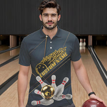 Load image into Gallery viewer, Custom Golden Bowling Shirts For Men, Flame Bowling Team Shirts Bowling Uniform IPHW7335