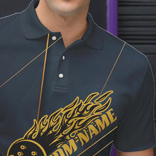 Load image into Gallery viewer, Custom Golden Bowling Shirts For Men, Flame Bowling Team Shirts Bowling Uniform IPHW7335