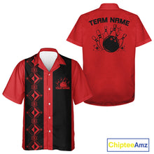Load image into Gallery viewer, Custom Retro Bowling Button Up Shirt , Classic Vintage Bowling Team Hawaiian Shirt IPHW10072