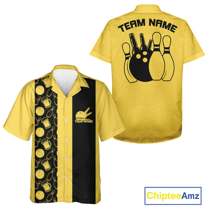 Custom Vintage Bowling And Beer Men And Women Shirts, Retro Bowling Beer Shirt IPHW10084