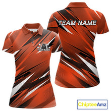 Load image into Gallery viewer, Orange and black sports jersey with 'Team Name' and 'Your Name' text, Chiptee Amz branding.