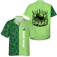 Load image into Gallery viewer, Personalized Multi-Color Retro Bowling Hawaiian Shirts "Living On A Spare" For Bowlers IPHW5918