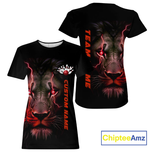 Red Lion Custom Women Bowling T-Shirts Bowling League Bowling Team Jerseys Outfits IPHW5359