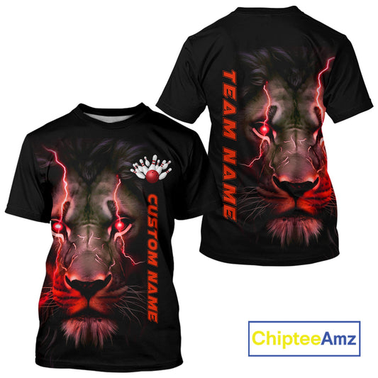 Red Lion Custom Men Bowling T-Shirts Bowling League Bowling Team Jerseys Outfits IPHW5359