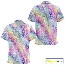 Load image into Gallery viewer, Colorful Neon Rainbow leopard pattern Kid Golf Polo Shirt Custom Kid golf outfit, cool golf gift NQS10244