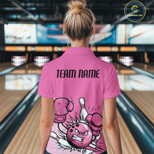 Load image into Gallery viewer, Custom Funny Pink Breast Cancer Bowling Women Quarter-Zip Shirt, Breast Cancer Fighter IPHW9395
