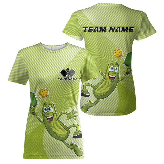 Custom Funny Pickles Play Pickleball T-Shirts For Women, Pickleball Team IPHW9409