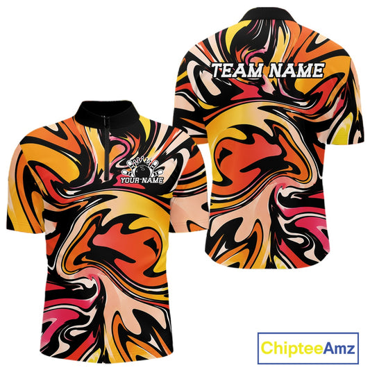 Colorful abstract patterned shirt with 'Team Name' text on a white background, featuring the brand 'Chiptee Amz'.