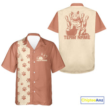 Load image into Gallery viewer, Custom Retro 50S Cat Bowling Button Up Shirt Men And Women, Vintage Cat Bowling Shirt IPHW10100