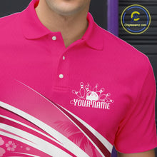 Load image into Gallery viewer, Funny Flamingo Custom Bowling Men Polo Shirt, Summer Vibe Bowling Tournament Shirt IPHW11023