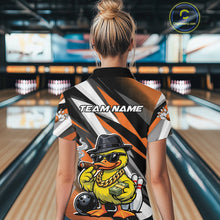 Load image into Gallery viewer, Custom Funny Yellow Boss Duck Bowling Women Polo Shirt, Cool Duck Bowling Team Jerseys IPHW11124