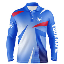 Load image into Gallery viewer, Personalized men's golf polo custom name sport best mens golf wear, golfing gifts | Blue NQS5559