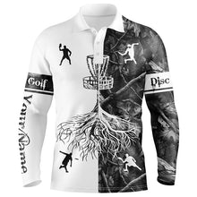 Load image into Gallery viewer, Mens disc golf polo shirts gray camo custom name disc golf team shirt, disc golf gifts NQS6897
