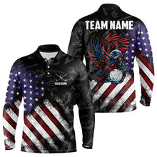 Load image into Gallery viewer, Retro American Flag Eagle Golf Polo Shirt for Men Custom Patriotic Golf Team Jersey best golf gifts NQS9633
