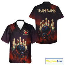Load image into Gallery viewer, Personalized Funny Angry Spider Bowling Team Hawaiian Shirt, Spider Bowling Button up shirt NQS11204