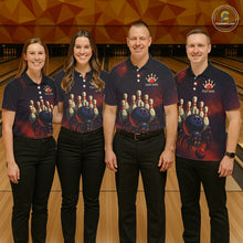 Load image into Gallery viewer, Personalized Funny Angry Spider Bowling Team Polo, 1/4 Zip Shirts For Women, Spider Bowling Jerseys NQS11204