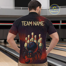 Load image into Gallery viewer, Personalized Funny Angry Spider Bowling Team Polo, 1/4 Zip Shirts For Men, Spider Bowling Jerseys NQS11204