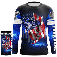 Load image into Gallery viewer, Crappie Fishing American Flag patriotic Custom Crappie Fishing shirts, personalized fishing gift NQS430