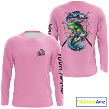 Load image into Gallery viewer, Personalized offshore Fishing jerseys, Mahi mahi, Wahoo, Tuna tournament fishing shirts | Light Pink NQS11220