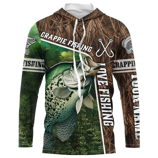 Personalized Crappie Fishing Shirts, Love Fishing Camo 3D All Over Printed Shirts NQS5715
