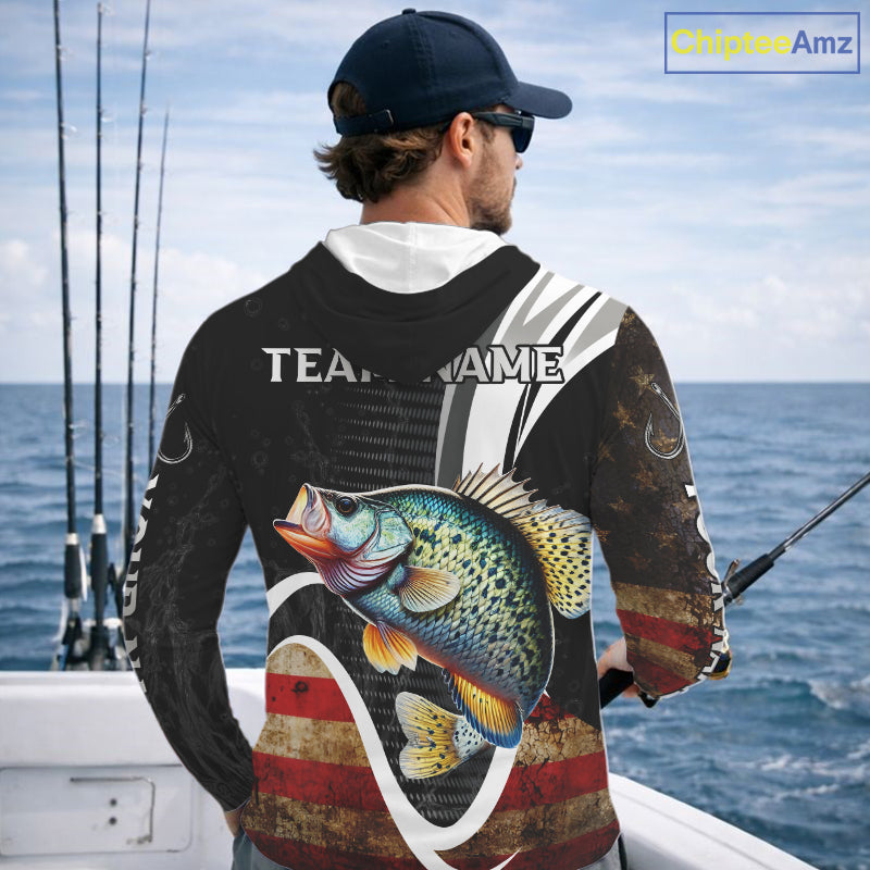 Personalized professional Crappie fishing shirts American Flag patriotic Crappie fishing jerseys NQS11460