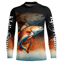 Load image into Gallery viewer, Redfish fishing scales Custom name sun protection personalized fishing gifts, Redfish fishing jerseys NQS9685