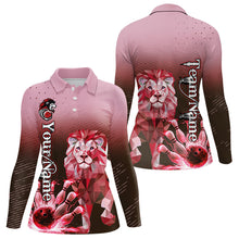Load image into Gallery viewer, Red Lightning Lion Bowling Polo, Quarter Zip Shirts for Women Custom Lion Bowling Team jerseys NQS9692