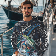 Load image into Gallery viewer, Custom Musky Fishing Camo Long Sleeve Fishing Shirts, Personalized Muskie Fishing Team Jerseys NQS9702