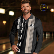 Load image into Gallery viewer, Retro Black argyle pattern Bowling shirts For Men custom bowling team jerseys Bowler Outfits NQS10276