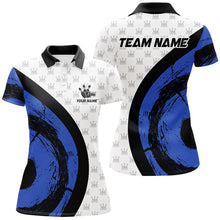 Load image into Gallery viewer, White Bowling Camo Womens bowling shirts Personalized Bowling Team Jerseys, Bowling Uniform | Blue NQS8494