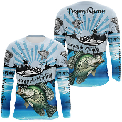 Custom Crappie Fishing Long Sleeve Fishing Shirts, Personalized Crappie Fishing Team Jerseys NQS