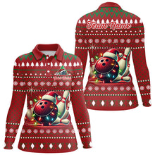 Load image into Gallery viewer, Funny ugly Christmas Red Women's Bowling Shirts Custom Team Bowling Jerseys Xmas Gift for bowlers NQS8967