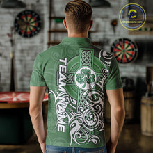 Load image into Gallery viewer, Green Irish Tribal Cross St Patrick's Day Mens Darts shirts Custom Lucky Darts Team Jerseys NQS9553