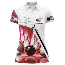 Load image into Gallery viewer, Custom camo bowling shirt for women – personalized team jersey front view
