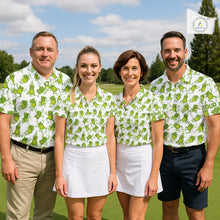 Load image into Gallery viewer, Funny Green Frog pattern Mens Golf polo shirts Custom golf attire for men, gift for golfers NQS11285