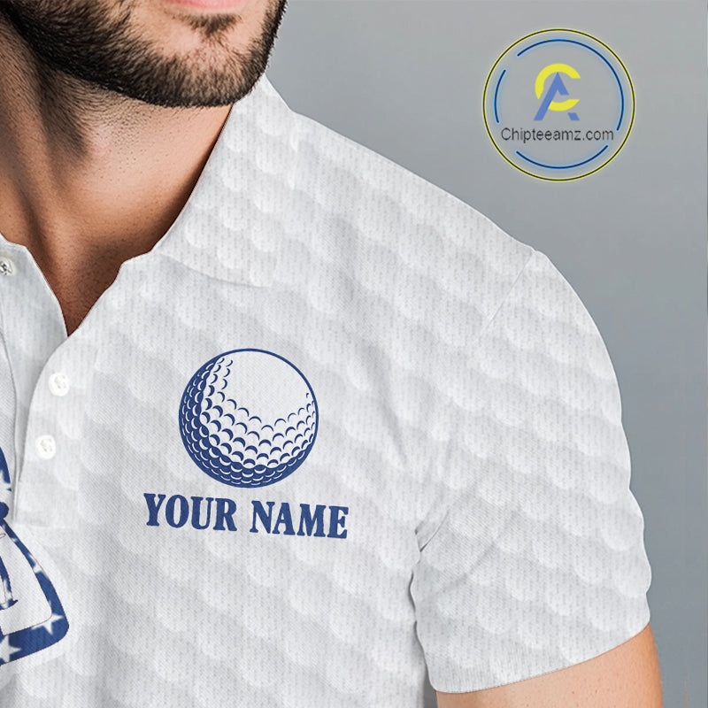Red, White and Blue American Flag Golf polo shirts For Men Custom patriotic mens golf top NQS9987