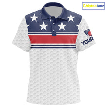 Load image into Gallery viewer, Red, White and Blue American Flag Kid golf polo shirts custom patriotic golf attire for Kid NQS10006