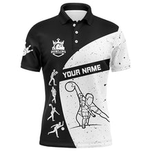 Load image into Gallery viewer, Black and white Bowling polo shirts for men custom Bowling Team League Shirt, bowling shirts for men NQS6211