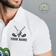 Load image into Gallery viewer, Green and White Funny Alligator Golf Polo Shirt For Men Custom men's golf apparel funny golf gifts NQS10738