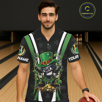 Funny St Patrick cowboy gunner Bowling Hawaiian shirt Custom Team Bowling Jerseys NQS11543