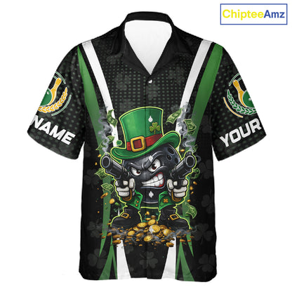 Funny St Patrick cowboy gunner Bowling Hawaiian shirt Custom Team Bowling Jerseys NQS11543