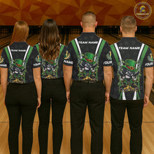 Load image into Gallery viewer, Funny St Patrick cowboy gunner Bowling Polo, 1/4 zip shirts For Men Custom Team Bowling Jerseys NQS11543