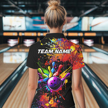 Load image into Gallery viewer, Colorful bowling jerseys Bowling Polo, 1/4 Zip Shirt for Women Custom Bowling Team shirts for bowlers NQS9770