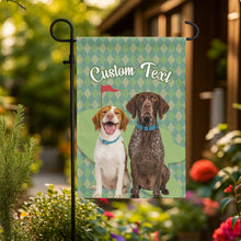 Load image into Gallery viewer, Custom text and pet photo green argyle pattern golf Garden Flag, Personalized Golfing Gift NQS9905