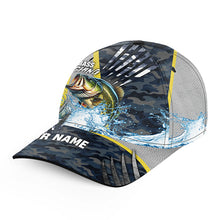 Load image into Gallery viewer, Largemouth Bass fishing camo Custom Bass fishing hat Unisex Fishing Baseball Angler hat cap NQS10186