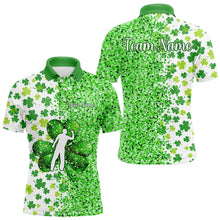 Load image into Gallery viewer, Green glitter shamrock clover Darts Shirts For Men custom St Patrick day Darts Team Jersey NQS9464