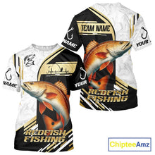 Load image into Gallery viewer, Personalized Redfish fishing shirts Custom sun protection Red Drum fishing team jerseys | Gold NQS11690